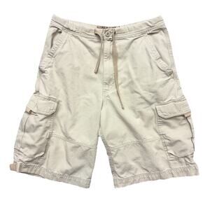 Vintage Old Navy Khaki Cargo Shorts Loose Baggy Skater Y2K Drawstring Waist 31